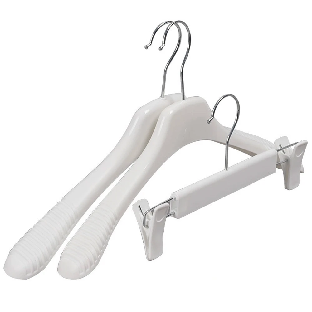 Wholesale Adult Suit Hanger Home Wide Shoulder Seamless Plastic Non-slip Clothes Rack Clothes Hanger Trouser Rack Pant Clip Hook