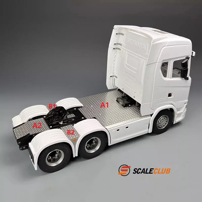 SCALECLUB 1/14 Voor SCANIA 770S Rvs Chassis Cover Antislip Plaat antislip Platform Side Gereedschapskist