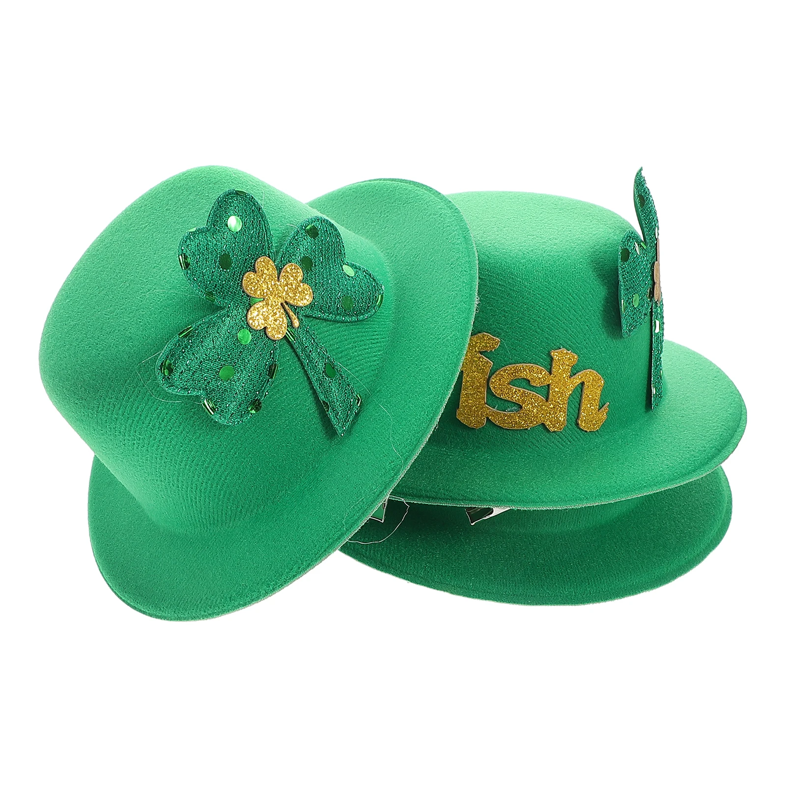 

3 Pcs Green Hats Patricks Day Patricks Hat Accessories Shamrock Hair Clips Shamrock Hair Accessories Costumes Props