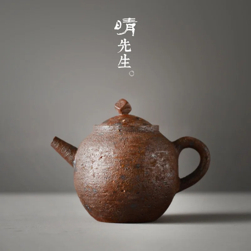 ★Jingdezhen Handmade Stoneware Pot Natural Old Rock Clay Firewood Burning Taiwan Teapot Ceramic Teapot Antique Pottery Pot