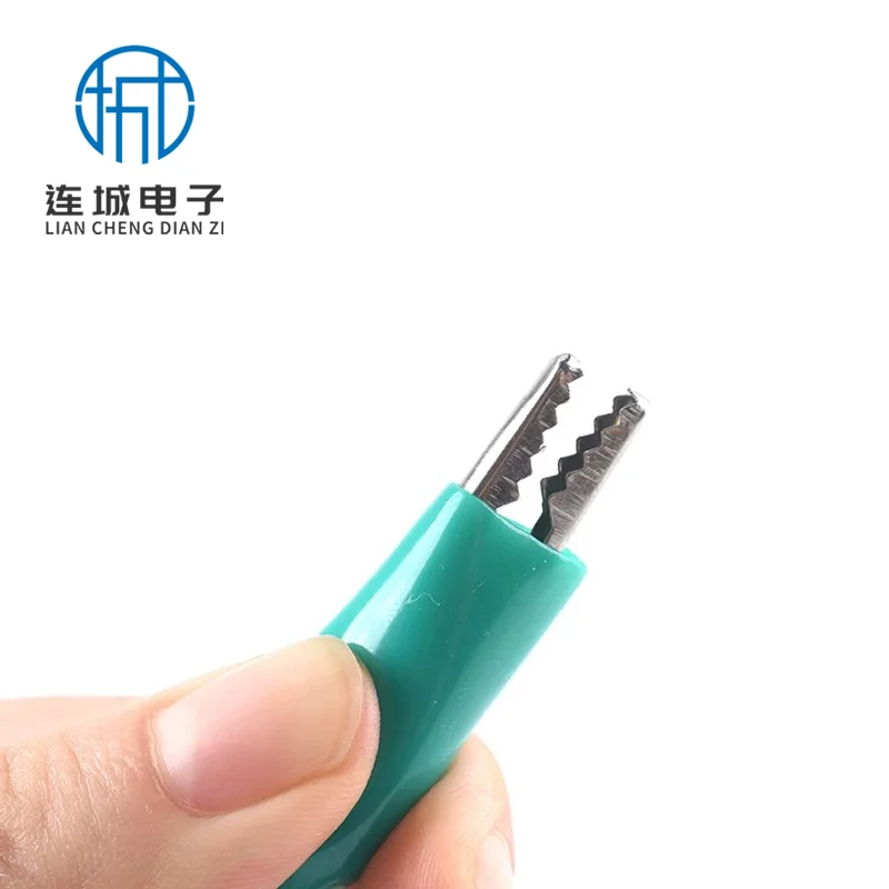 مشبك تمساح ملون مزدوج الأطراف سلك توصيل سلك اختبار سلك الطاقة، مشبك تمساح طويل 50 سم كبير ومتوسط وصغير