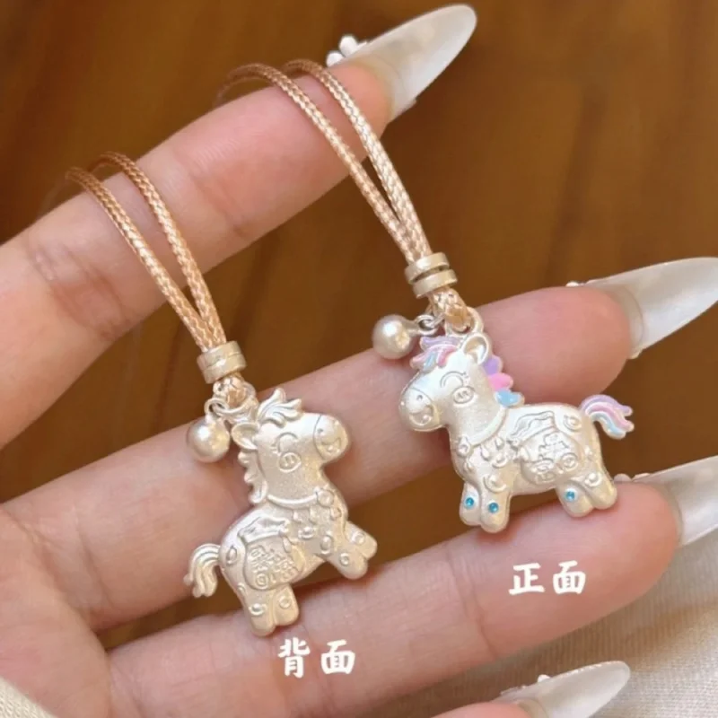 

Эмалированная мультяшная цепочка Little Horse, цепочка для свитера с мгновенными деньгами, новое длинное ожерелье, женский кулон, женские украшения