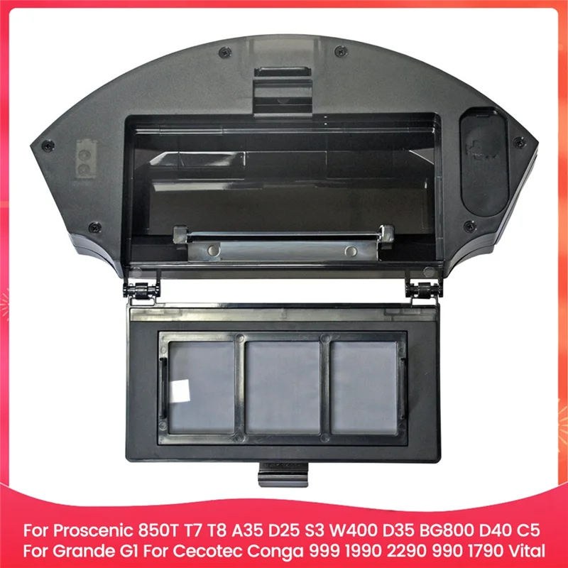 صندوق غبار A86I مع فلتر لـ Proscenic 850T T7 T8 S3 C5/ Grande G1/ Cecotec Conga 999 1990 2290 990 1790 مرفق مكنسة كهربائية