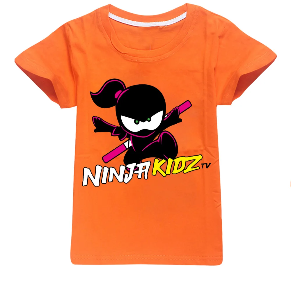 NINJA KIDZ  T Shirt Kids T-Shirts Children Cartoon Casual Clothing Girls Tees Baby Boy Clothes Summer Cotton Kawaii Top