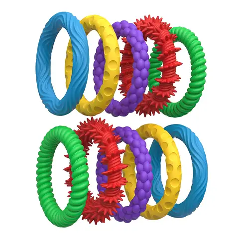 감각 팔찌, EDC Fidgeting Antistress 불안 Fidget Ring 어린이를위한 안티 스트레스 릴리프 장난감 어린이 자폐증 ADHD 실리콘 5 PC