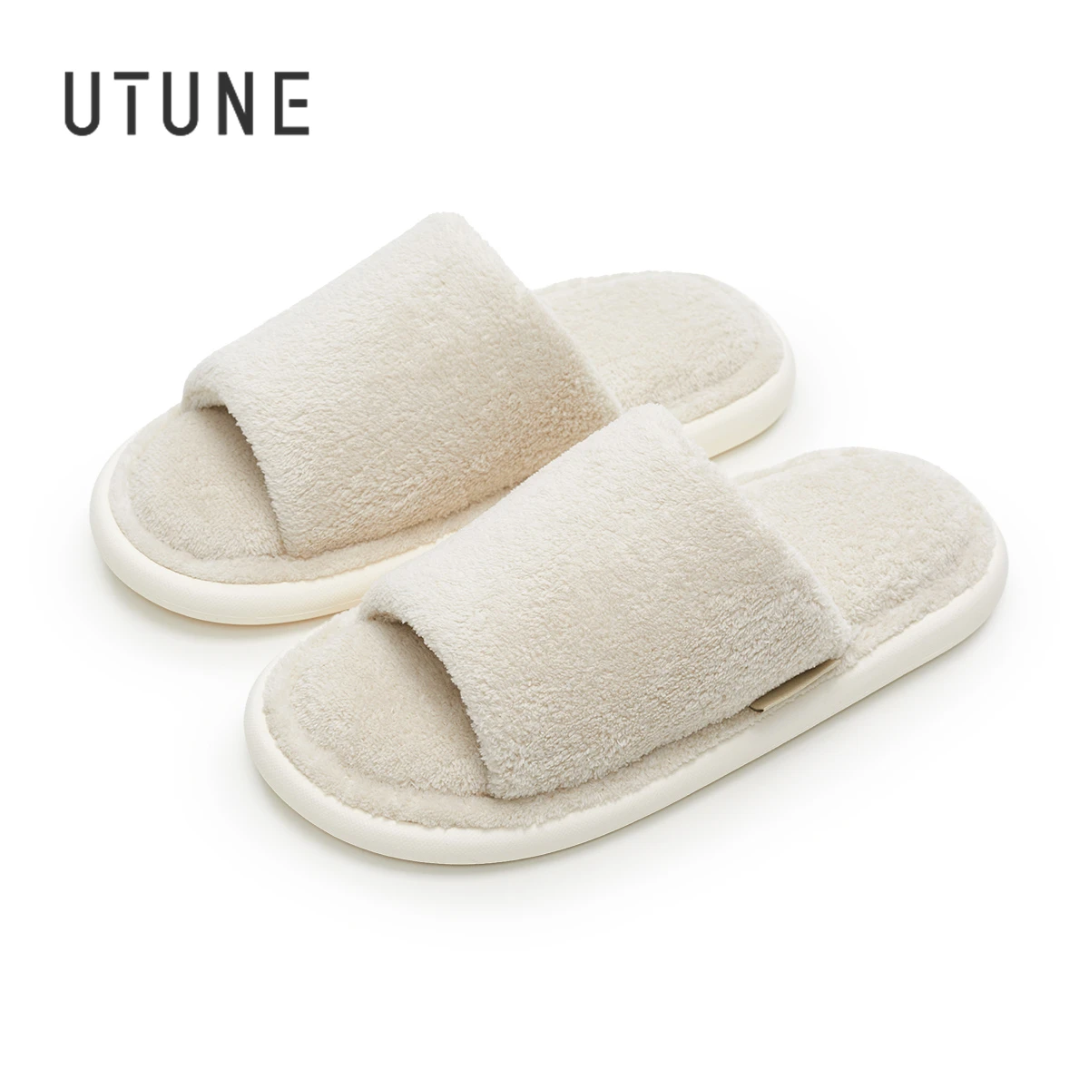 UTUNE Coral velvet cotton EVA slippers Soft Bottom Women's Home Shoe four seasons Japanese-style indoor deodorant Mute men Shoes