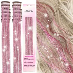 12Pcs Hair Tinsel Clip In 19.7