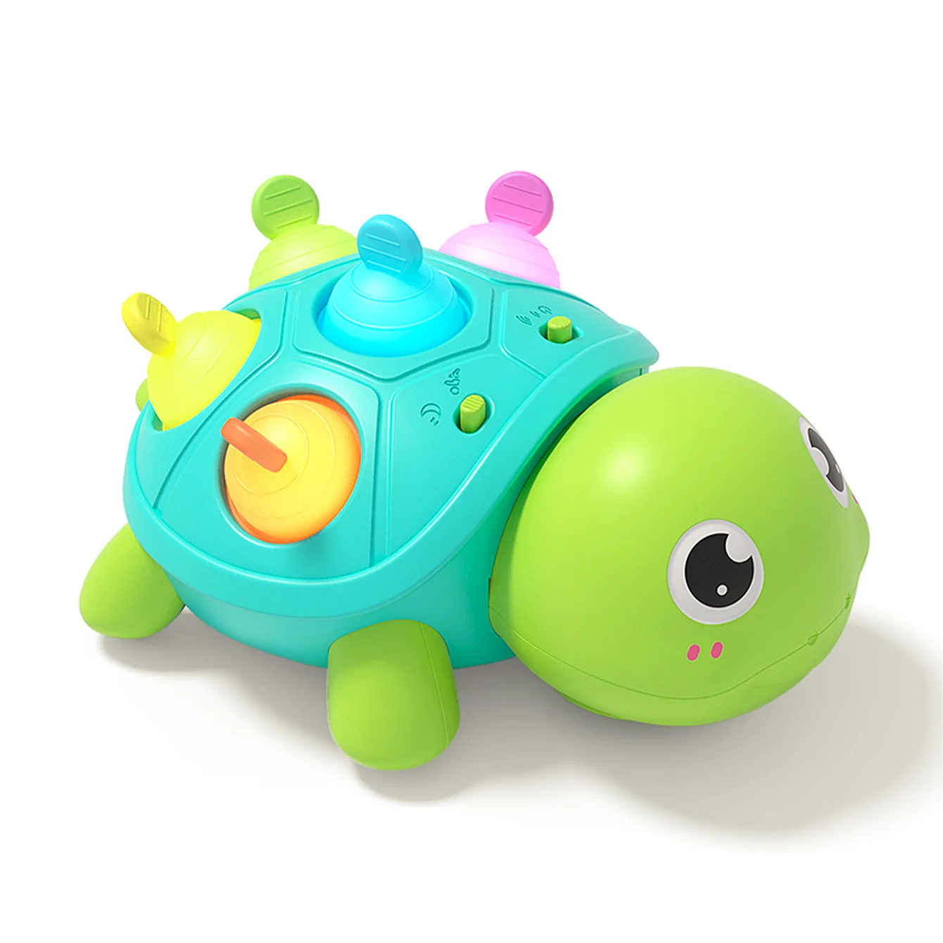 Musical Turtle Crawling Toy Tummy Time Educational Sensory Toy with Light Automatic Sensing Walking Turtle Interactive Game Toy