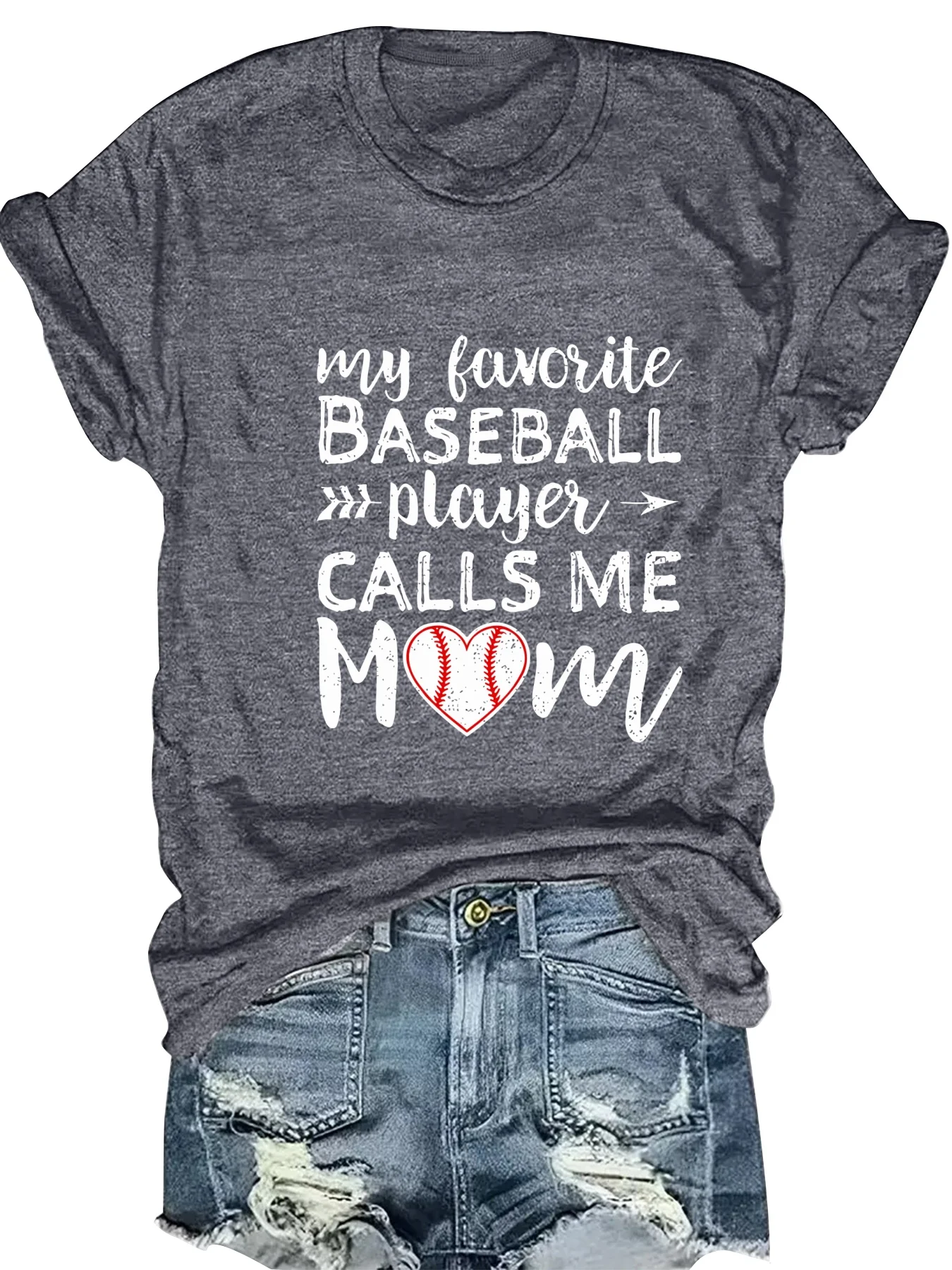 

Fashionable Ladies round Neck Short Sleeve T-Shirt with Letter Pattern Print Casual Comfortable Women's Top