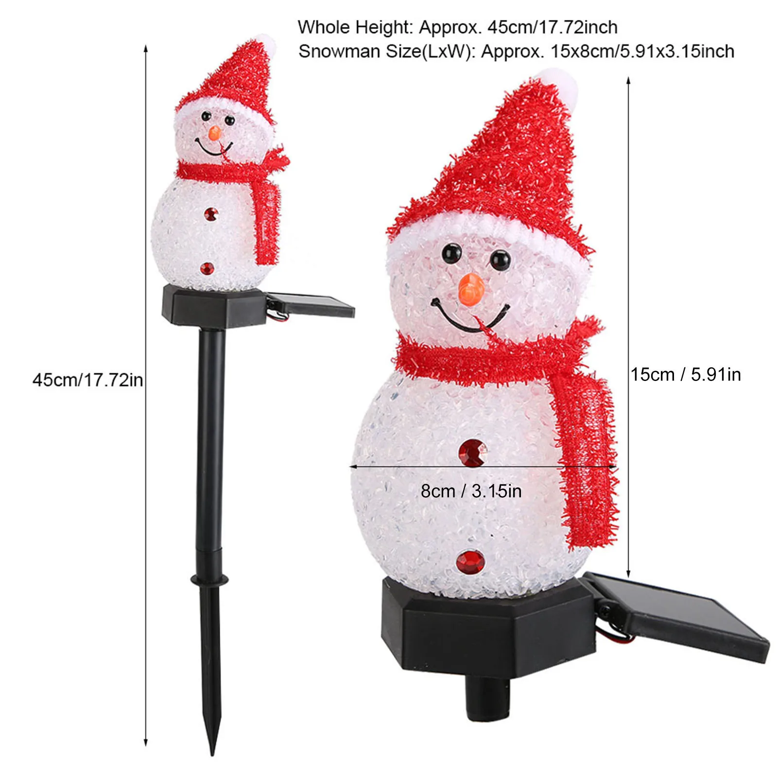 Christmas Decorations Light Solar Light Snowman Christmas Outdoor Solar Powered Stakes Light For Corridor Patio Lawn Decoration