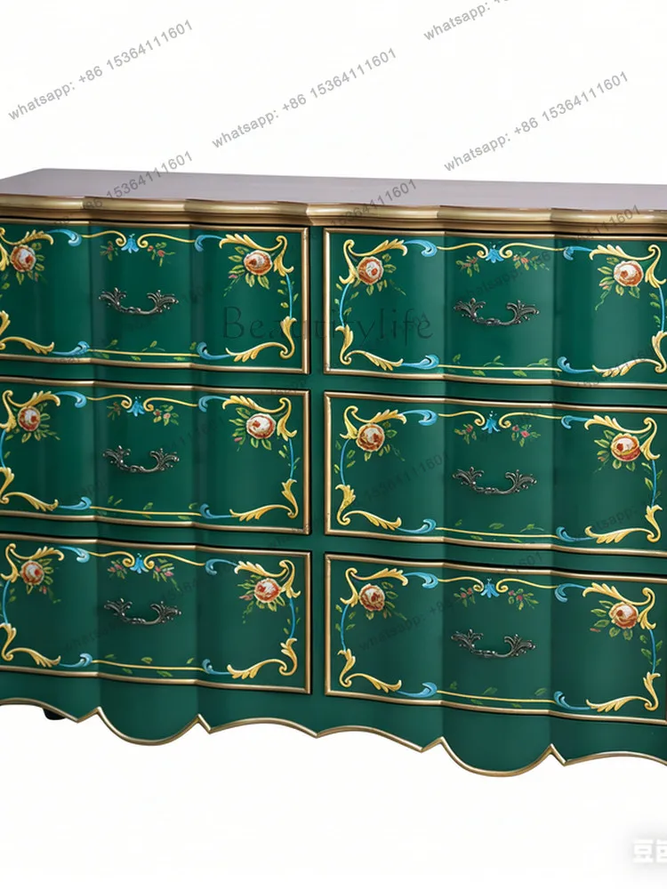 

American painted chest of drawers living room French bedroom drawer storage locker