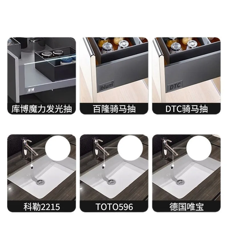 Slate ceramics seamless integrated basin bathroom cabinet combination bathroom washbasin washbasin Italian simplicity