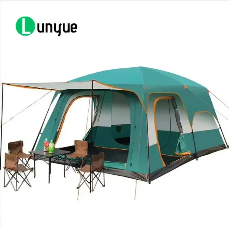 Luxury Large Outdoor Tent for 2-8 People Rainproof Windproof Camping Shelter Spacious Family Glamping Tent Durable Weather