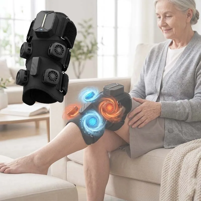 3 in 1 Portable Arm Knee Massager, Cold Hot Contrast Therapy, Compression Device for Joint Pain Relief, Muscle Relaxation
