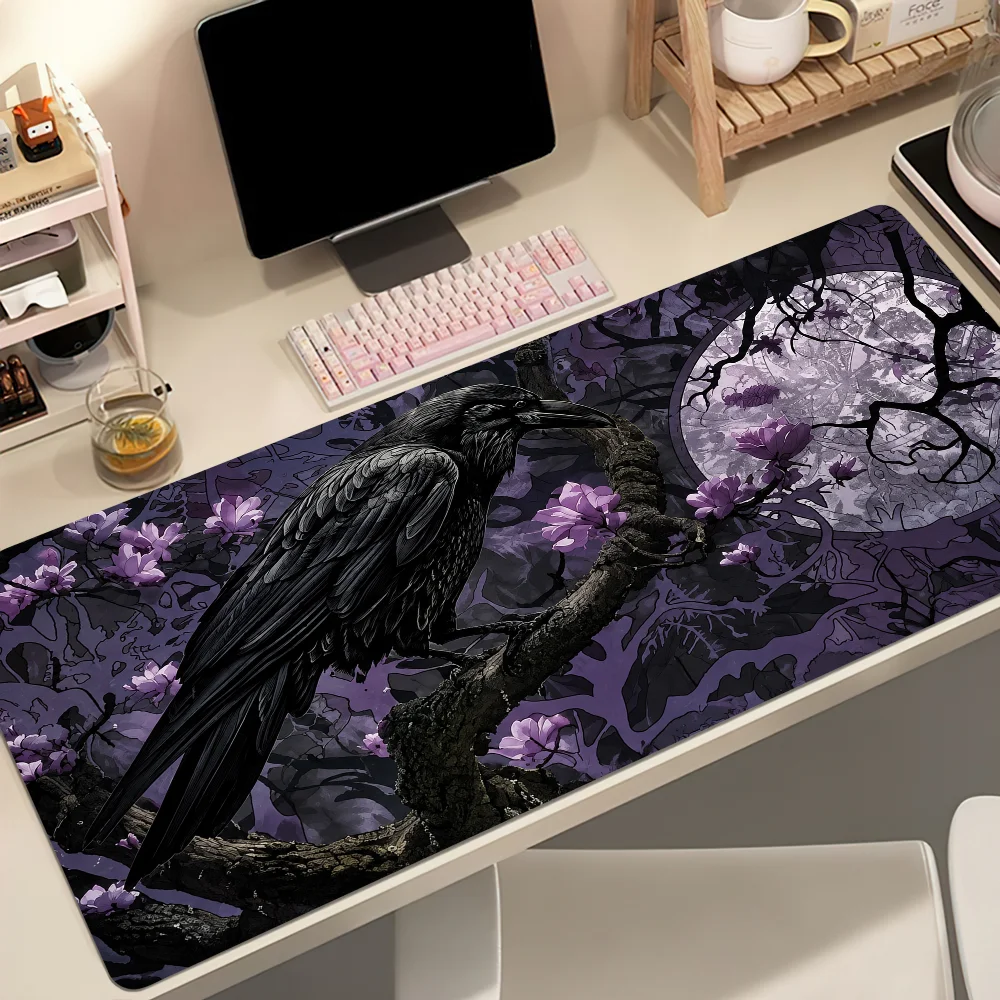 Gothic Raven And Moonlit Mouse Pad Non-slip Thickened MousePad Student Gaming Cushion Large Writing Lockedge Office