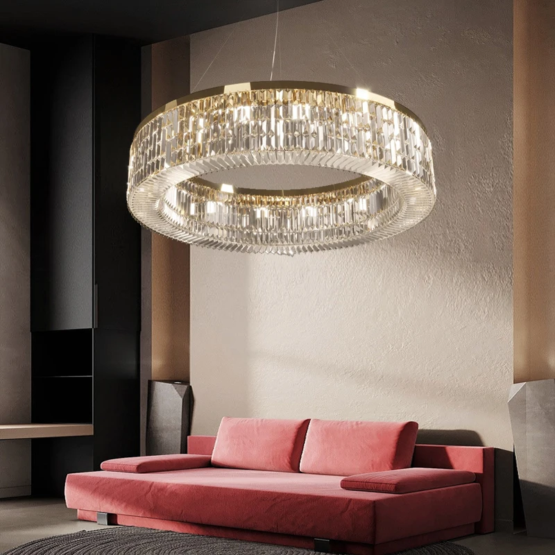 

Crystal Ceiling Chandeliers Trendy Modern Luxury LED Lights European Villa Lustres Hanging Lamps Home Deco Dining Room