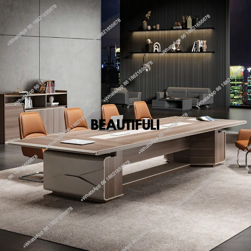 

Conference table Large simple modern office plate long Multi-person meeting Negotiation and chairs 8-20 people