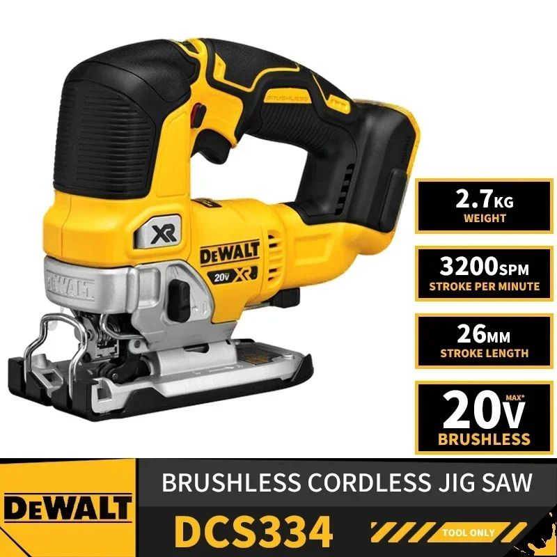 DEWALT DCS334 Brushless Cordless Jig Saw 20V Lithium Power Tool 3200SPM Cutouts Countertops Furniture Making Curved Cut TSTAK II