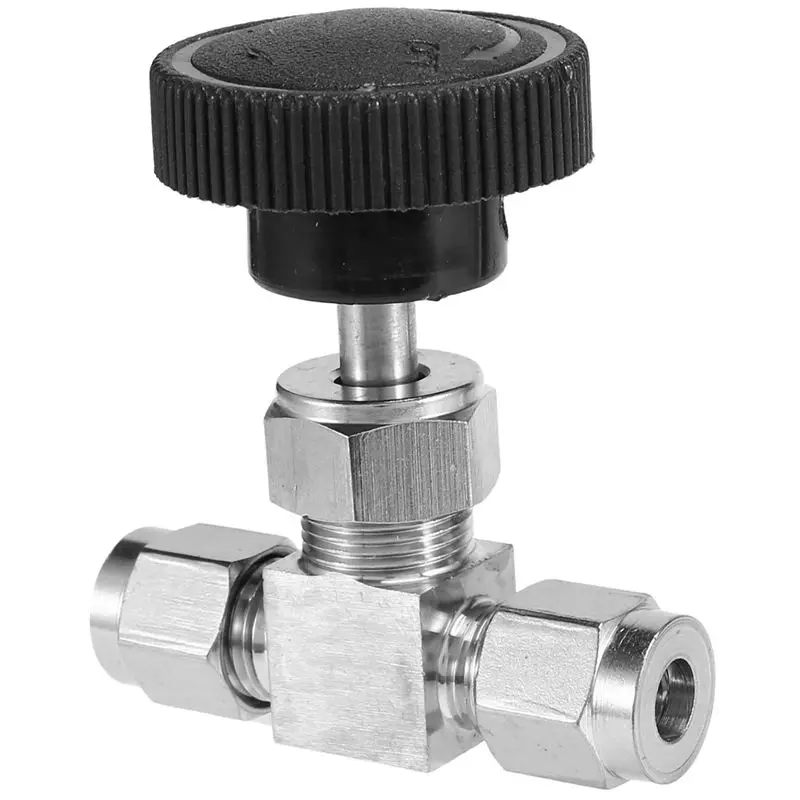 [NEWA08R】 Adjustable Needle Valve O.D Tube Stainless Steel 304 High Pressure Acid Proof Straight Card Set Crane