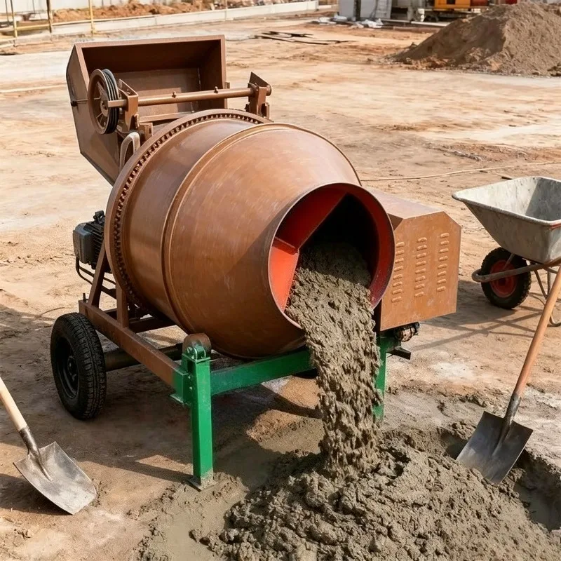 Customizable Durable Steel Drum Concrete Mixer For Large Professional Building Projects Outdoor Masonry Interior Plastering Work