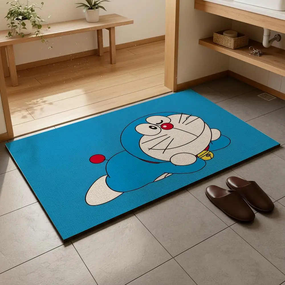 Floor Mat Diatomaceous Earth Bath Mat, QuickDrying, Water Absorb，MultiScene Household Floor Mat D-Doraemon