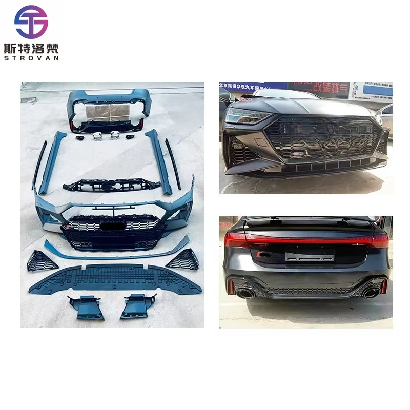 STLF CLRAK, новинка A7 2020, модификация автомобиля RS7, передний/задний бампер, боковые юбки, противотуманные фары, комплект кузова, болт-набор для