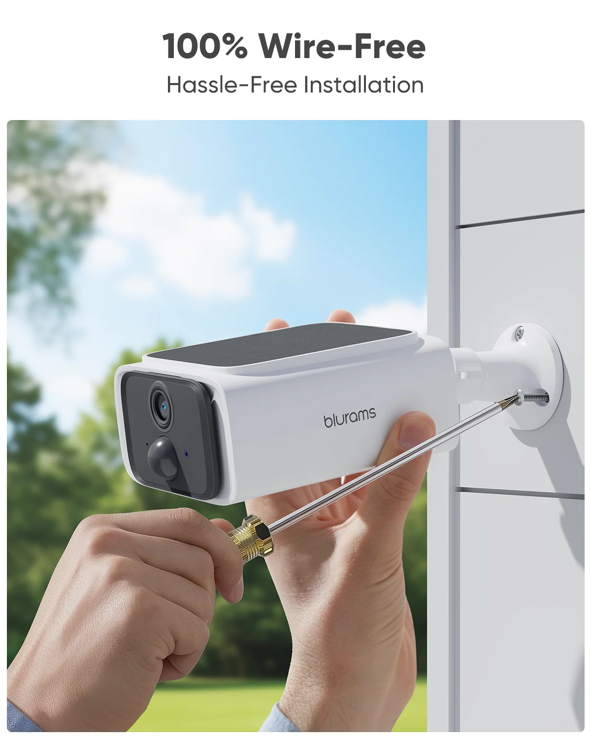 blurams 2K 2.4G/5G WiFi  Hassle-Free Installation Security Camera Outdoor, IP65 360° PTZ OutsideMotion Tracking, Color Night Vis