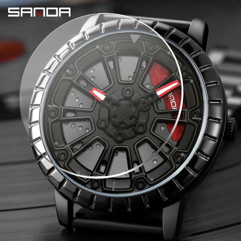 Sanda Mannen Horloge Fashion Racing Horloge 360 ° Roterende Wijzerplaat Roestvrij Stalen Horloge 2023 Nieuwe Luxe Gepersonaliseerde Klok Mens Waterdicht