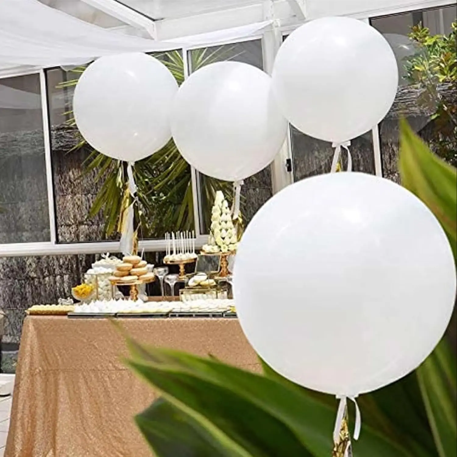 Riesige Luftballons, 36/24 Zoll, große cremefarbene Latexballons für Hochzeit, Geburtstag, Luftballons, Babyparty, Abschlussfeier, Dekorationen – Detail 32