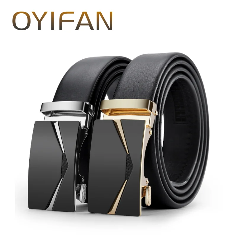 OYIFAN 남성용 비즈니스 패션 벨트, 하이 퀄리티 정품 가죽 벨트, 조절 가능한 자동 벨트