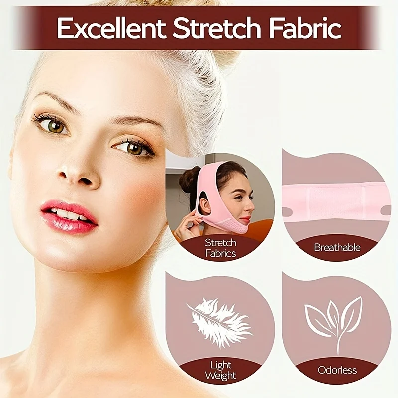 Face V-Shape Face Bandage Mask, Tightening Double Chin Bite Mask Sleeping Straps, Reusable V-Shape Lift Face Beauty Tool