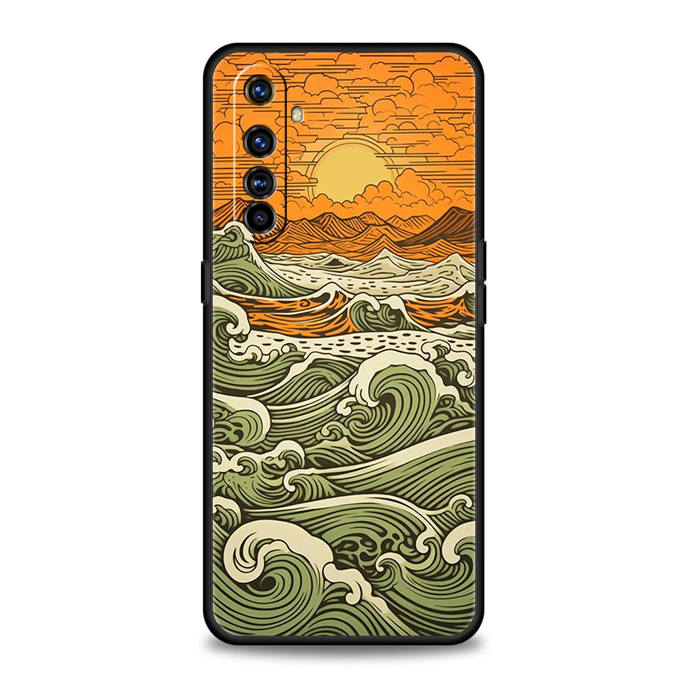 Sea Waves Phone Case For Oppo A3S A15 A17 A31 A95 Find X5 X6 Pro A54 A53 A52 Reno 6 7 8 SE Z Pro 5G Silicone Cover Fundas Capas