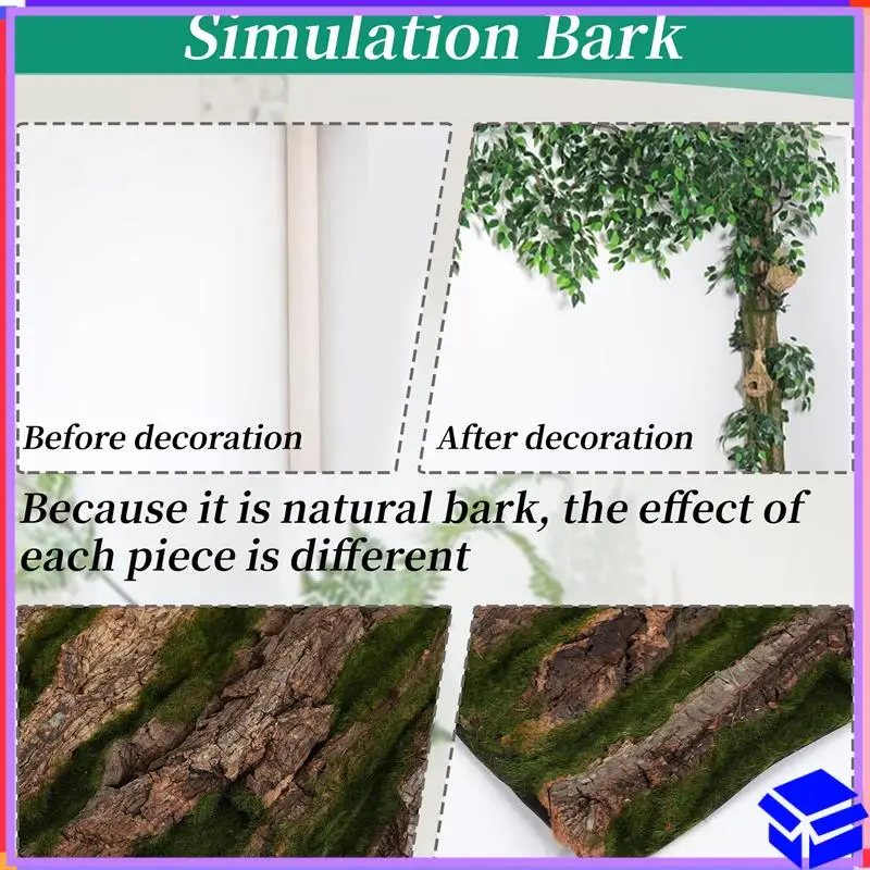 

Reliable Simulation Tree Bark Home Sewer Decoration Fake Tree Bark Green Moss Wedding Decoration Grass Wall Artificial Plants