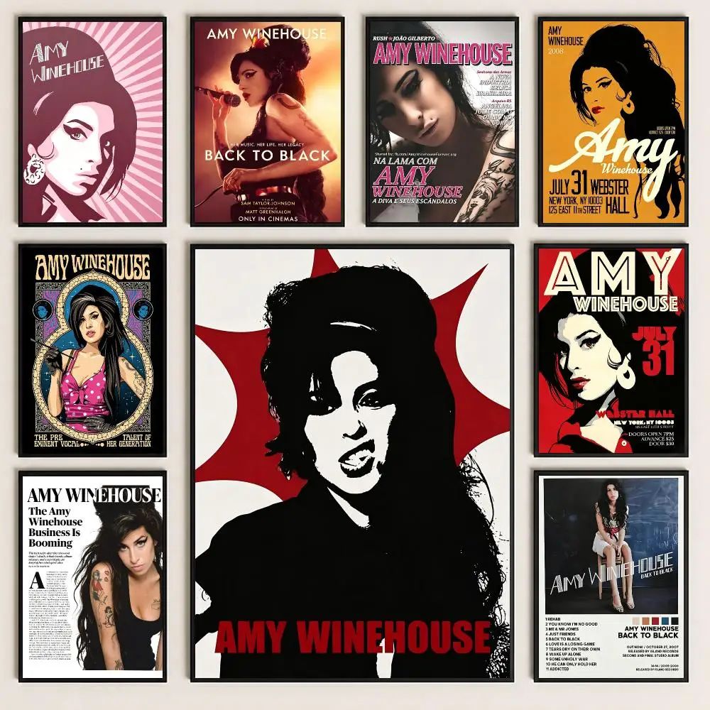music Amy Winehouse Poster Poster HD Printing Cozy and Warm Style for Home Decor for Bedrooms Cafes Gift Giving