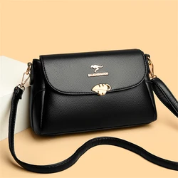 Women Bag Fashion Shoulder Bag Quality PU Leather Elegant Flap Retro Female Messenger Classic Multiple Pockets Crossbody Handbag