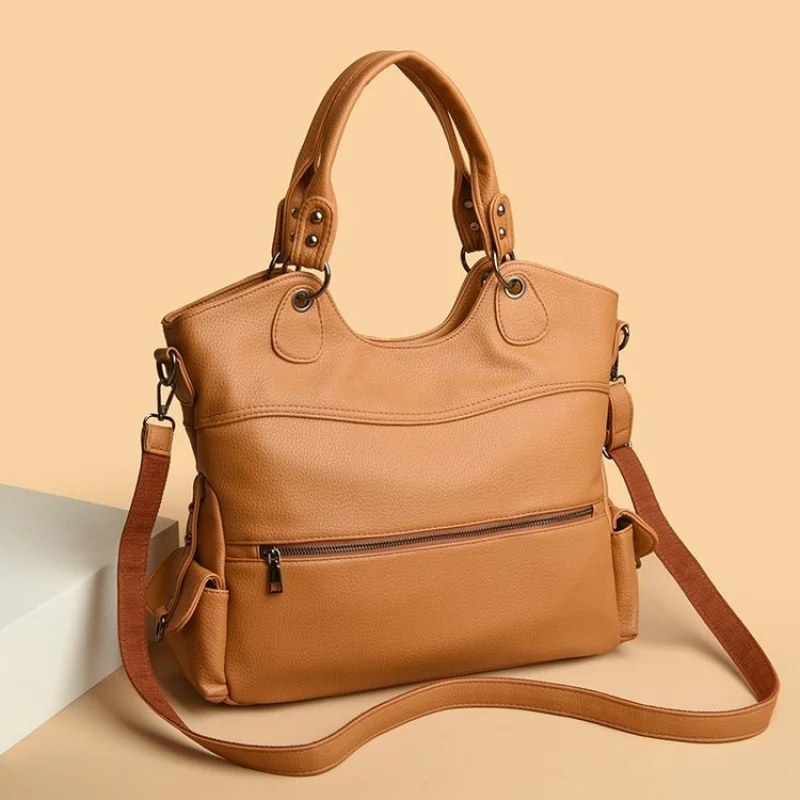 

Стильная простая сумка-мессенджер для женщин с большой вместительностью, минималистичный винтажный модный дизайн