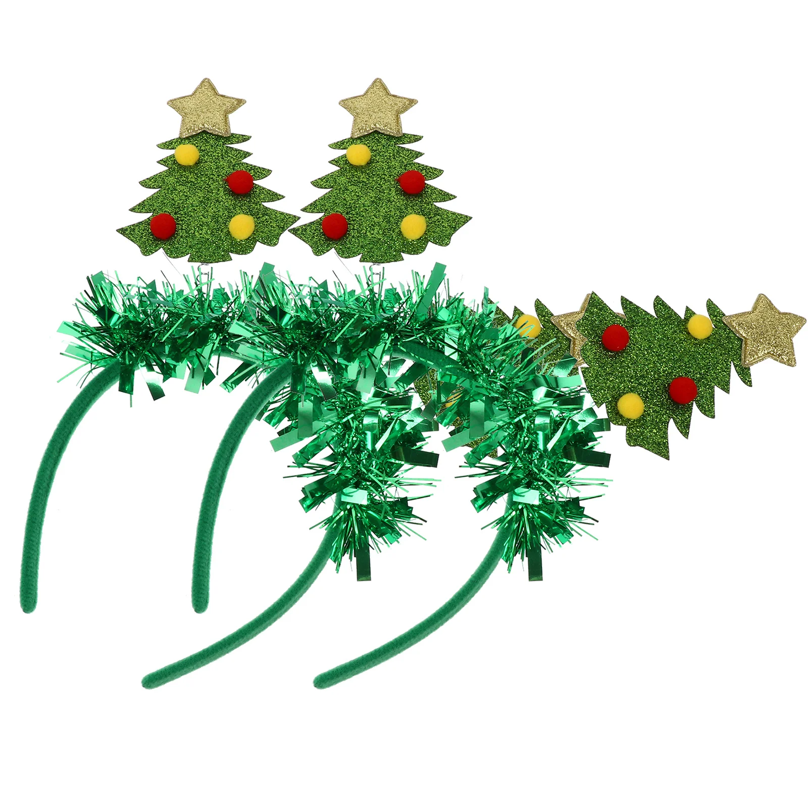 

2Pcs Christmas Tree Headband Tinsel Party Festival Hair Hoop Accessories Holiday Headwear Christmas Tree Headbands