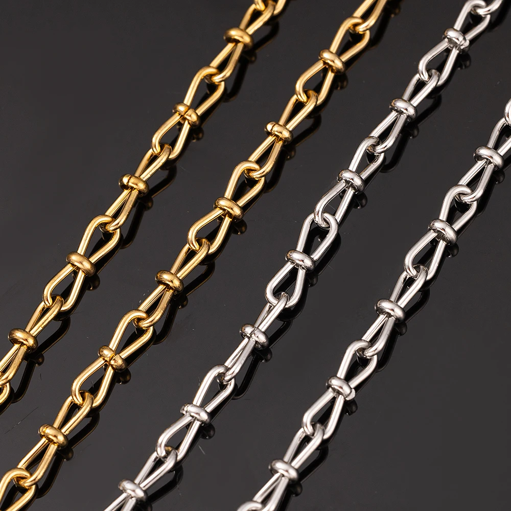 0,5 Meter/1 Meter Edelstahl Schmuckkette Goldfarben Schleifenkabel Halskette Ketten für Frauen DIY Armbänder Zubehör – Detail 3