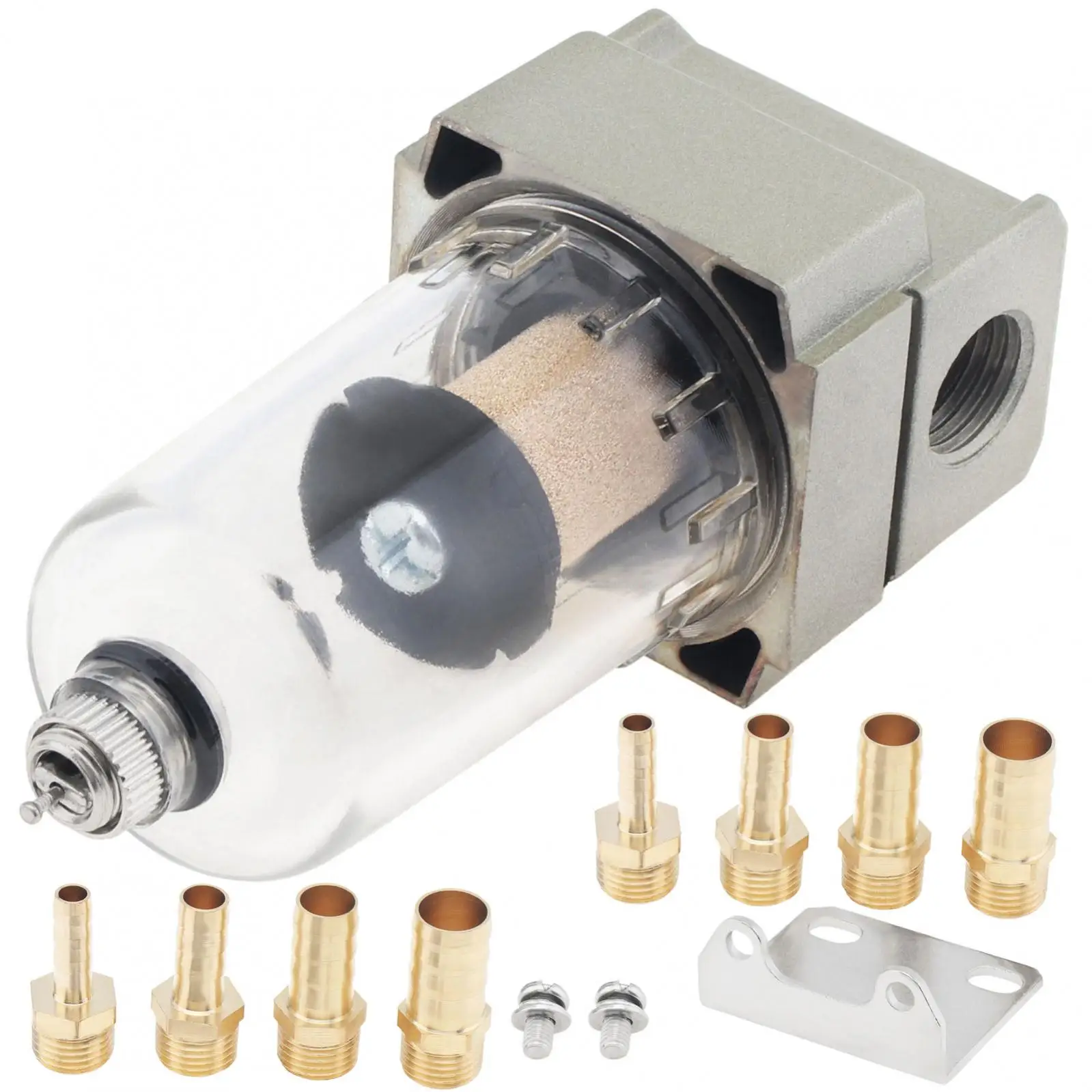 Oil Can Filter with 8pcs Connector Tubes Universal Mini Engine Baffled Oil Separator Oil Catch Reservoir Can Tank - view 4