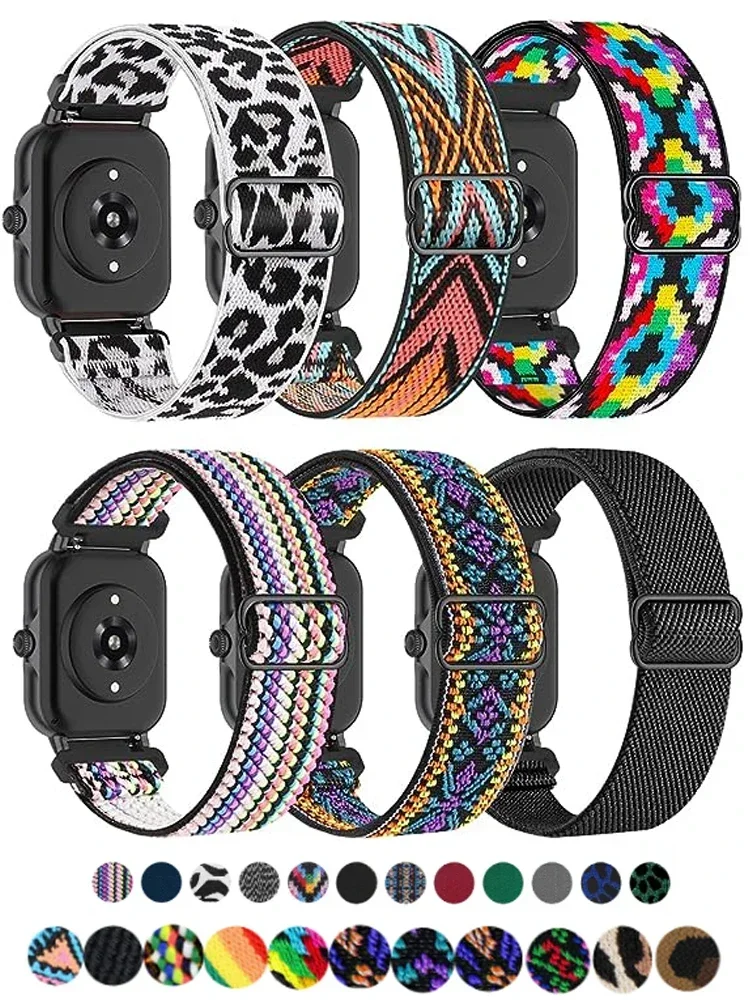 Nylon Elastic band For Amazfit gts-gtr 4-3-2-2e-mini-pro-Stratos Bohemian Shiny Pride bracelet bip-U-pro-S-lite 20mm 22mm Strap