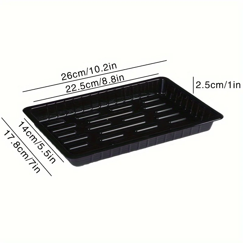 1Pc Durable Black PET Plastic Seedling Trays Rotating Plant Flower Fruit Vegetable Greenhouse Germination Trays No Drainage Hole