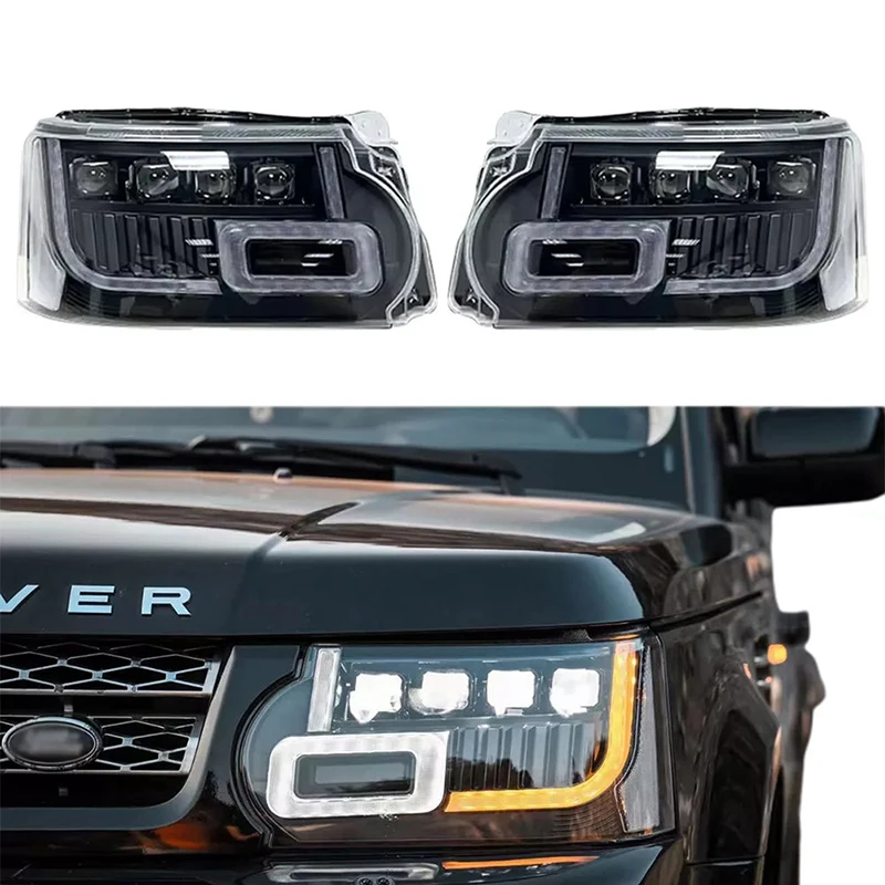 ไฟหน้า LED และไฟท้ายสำหรับ Range Rover Sport และ Vogue ปี 2002 ถึง 2022 อัพเกรดไฟเดย์ไลท์ ไฟเบรก