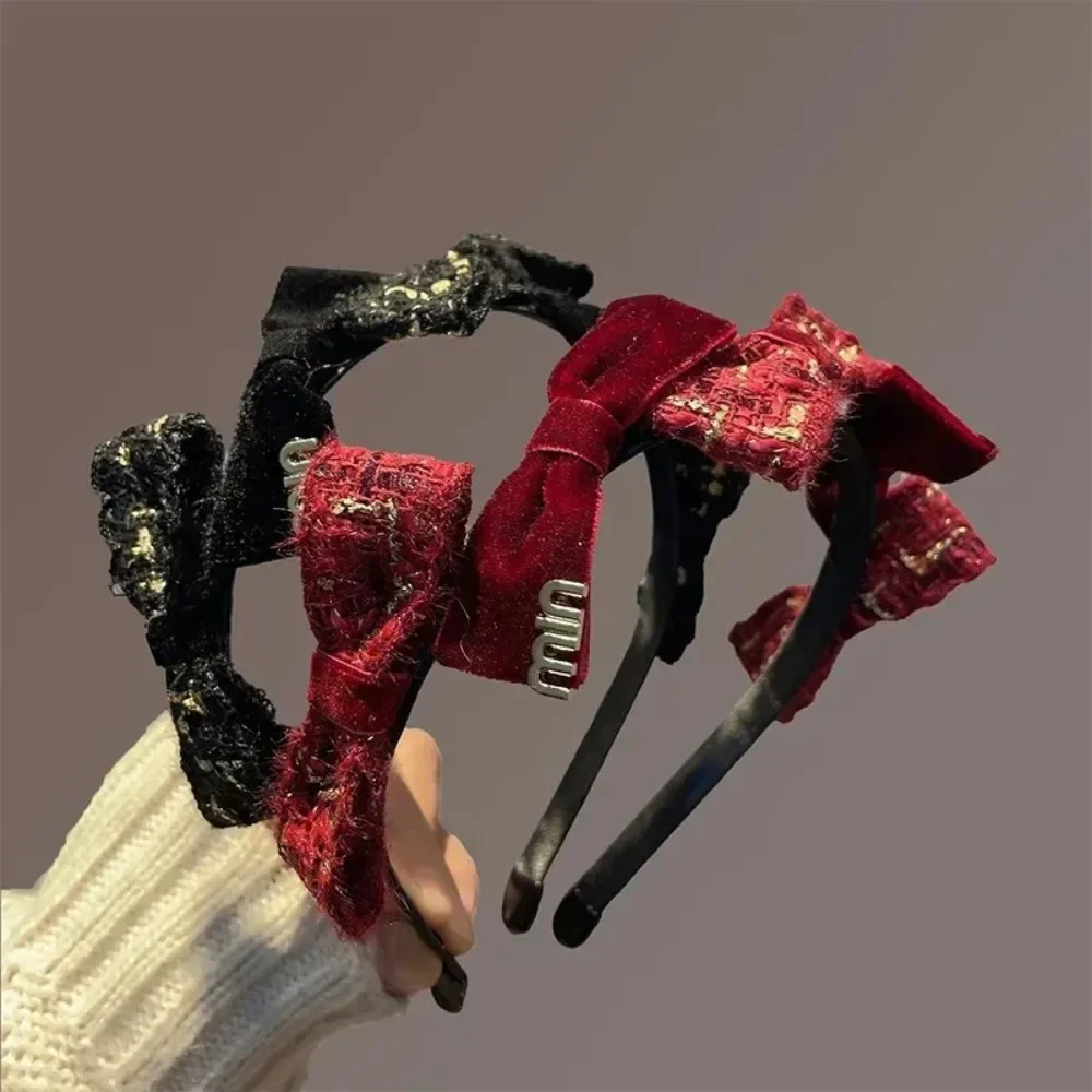 

Black Bow Headband Elegant Luxury Design Retro Hair Band for Women Wedding Party Banquet Vintage Style Hair Accessories