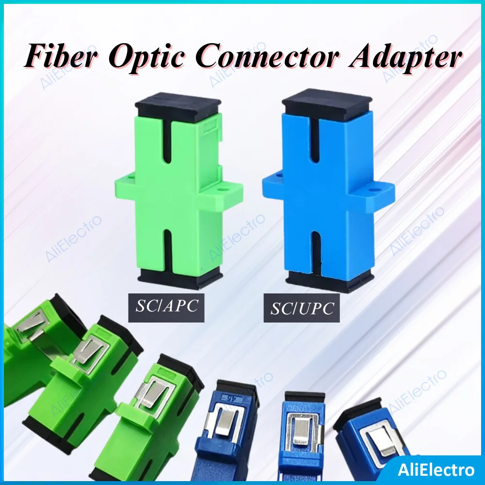 

50~500pcs SC APC UPC Simplex Single-mode Fiber Optic Adapter SC Optical Fiber Coupler SC APC Fiber Flange SC Connector