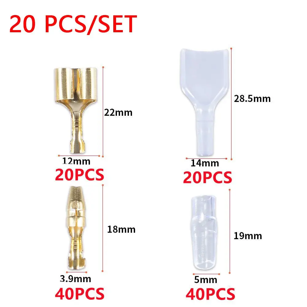 10/20/50 Sets 4mm Copper Material Split Into Two Male Female Transparent Sheath Wire Connection Terminal Connector Set