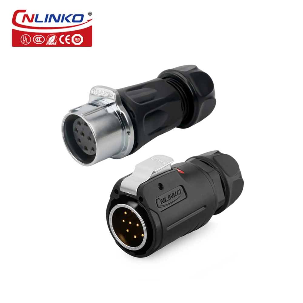 CNLINKO M24 IP68 Waterproof Electrical Connector 2 3 4 10 12 19 24 Pin 25A Male Plug & Female Socket Panel Aviation Connector