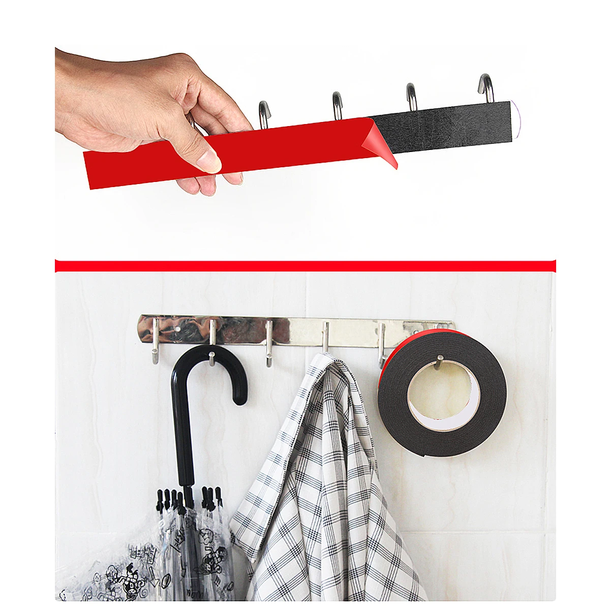 

5pcs Double-Sided Adhesive Tape Heavy Duty Weatherproof Pe Mounting Tape For Tools Frames Posters Car Trim Strip Decorative