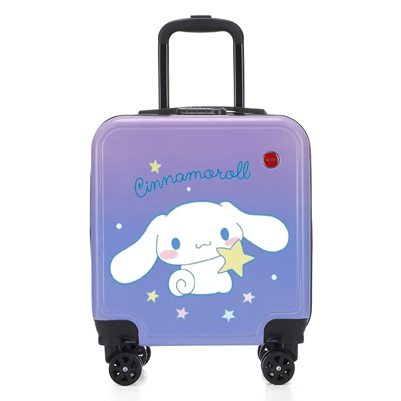 

Kawaii Kuromi Cinnamoroll Sanrio Children Boarding Box Cute Cartoon My Melody Universal Wheel Trolley Suitcase Students Kid Gift