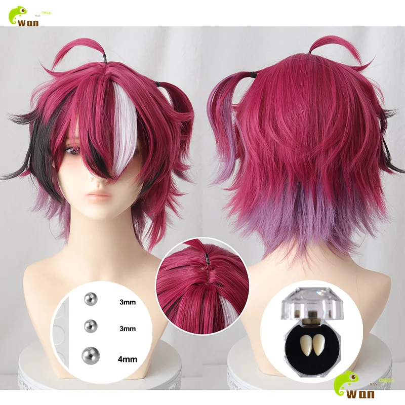

Vtuber Doppio Dropscythe Cosplay Wig Mixed Color Short Wigs Doppio Cosplay Anime Cosplay Wigs Heat Resistant Synthetic Hair