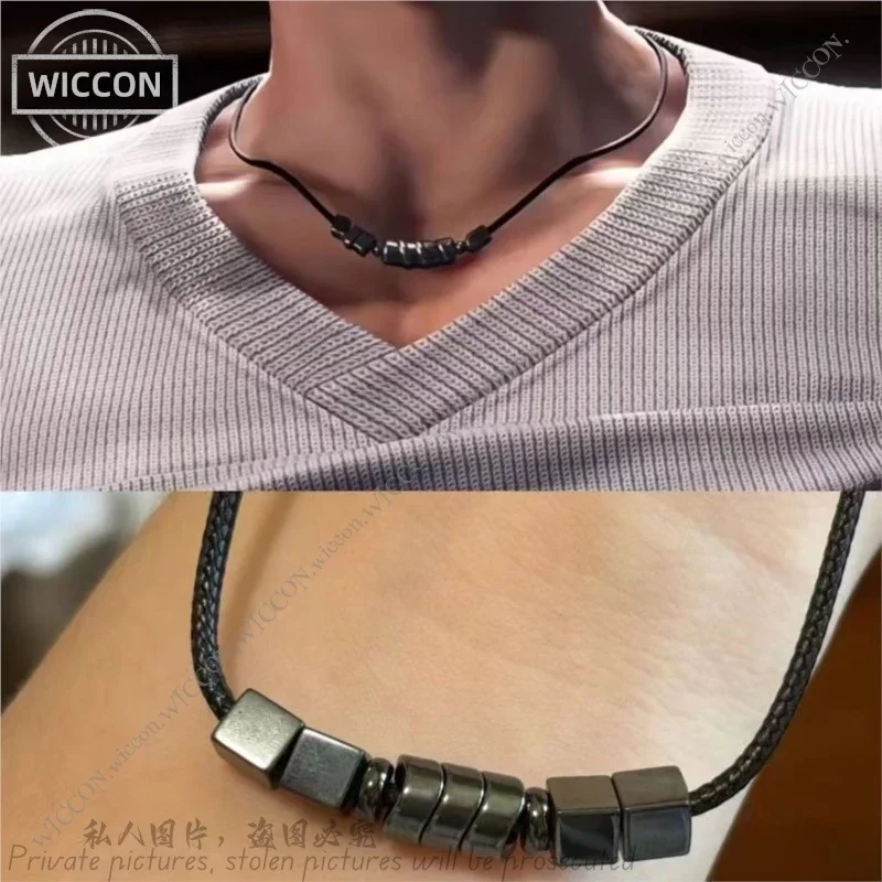 تأثيري كين تشي لعبة الحب والفضاء العميق تأثيري سيلوس ملحق الدعامة قلادة قلادة بروش جلدية سوداء المختنق كوميك كون Disgu